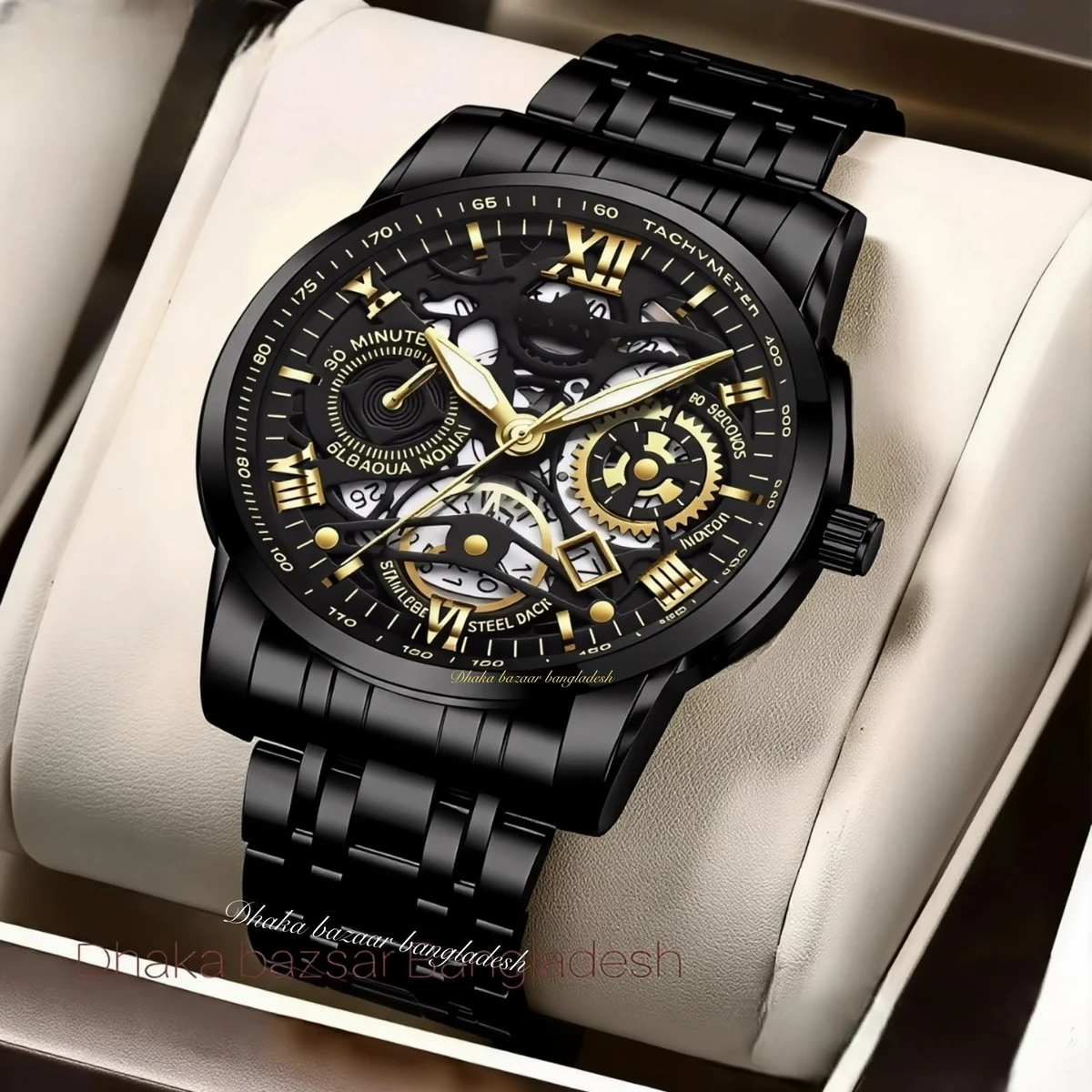 BINCU পুরুষের জন্য নন মেকানিক্যাল ওয়াটার প্রুফ ঘড়ি BLACK NEW