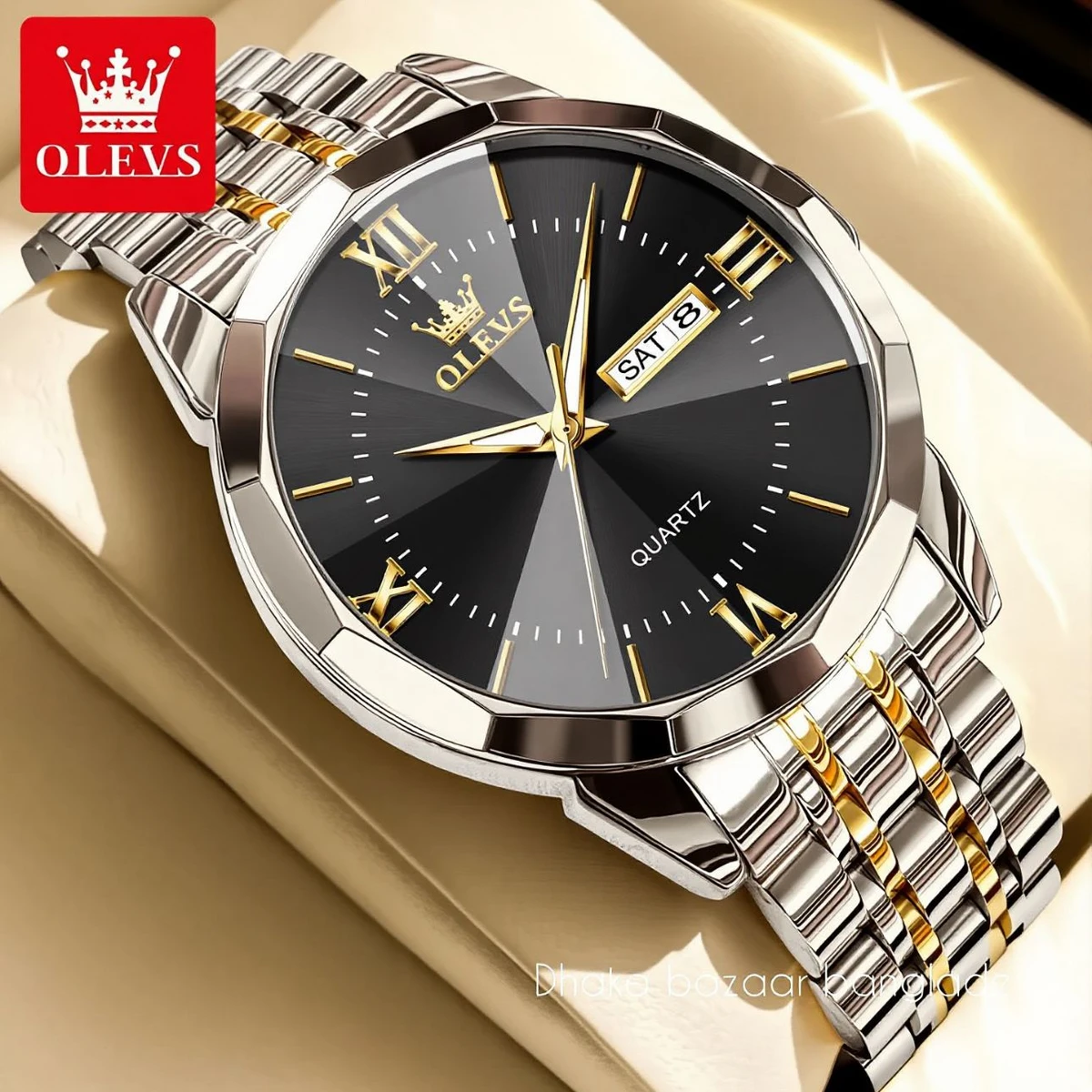 00310 OliveZ নতুন ডিজাইনের পুরুষদের জন্য ঘড়ি BSILVER GOLDEN BLACK