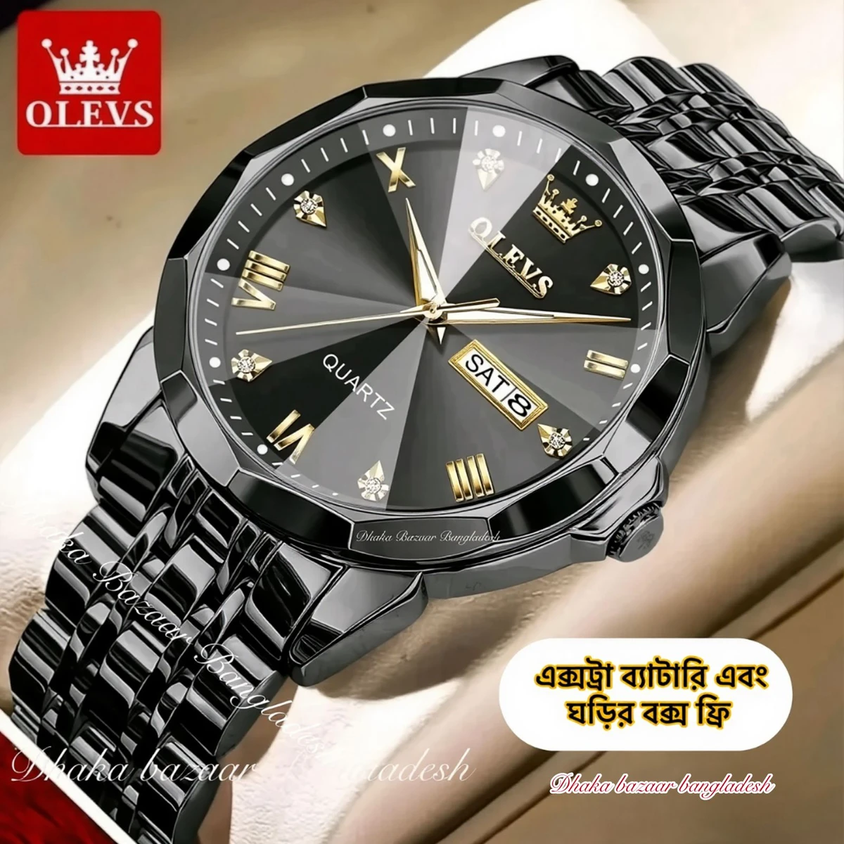 olivsz-premuim নতুন ডিজাইনের পুরুষদের জন্য ঘড়ি BLACK