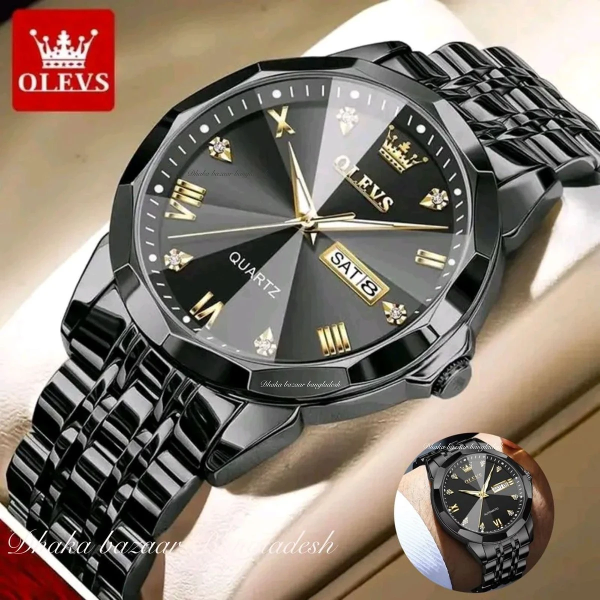 olivsz-premuim নতুন ডিজাইনের পুরুষদের জন্য ঘড়ি BLACK