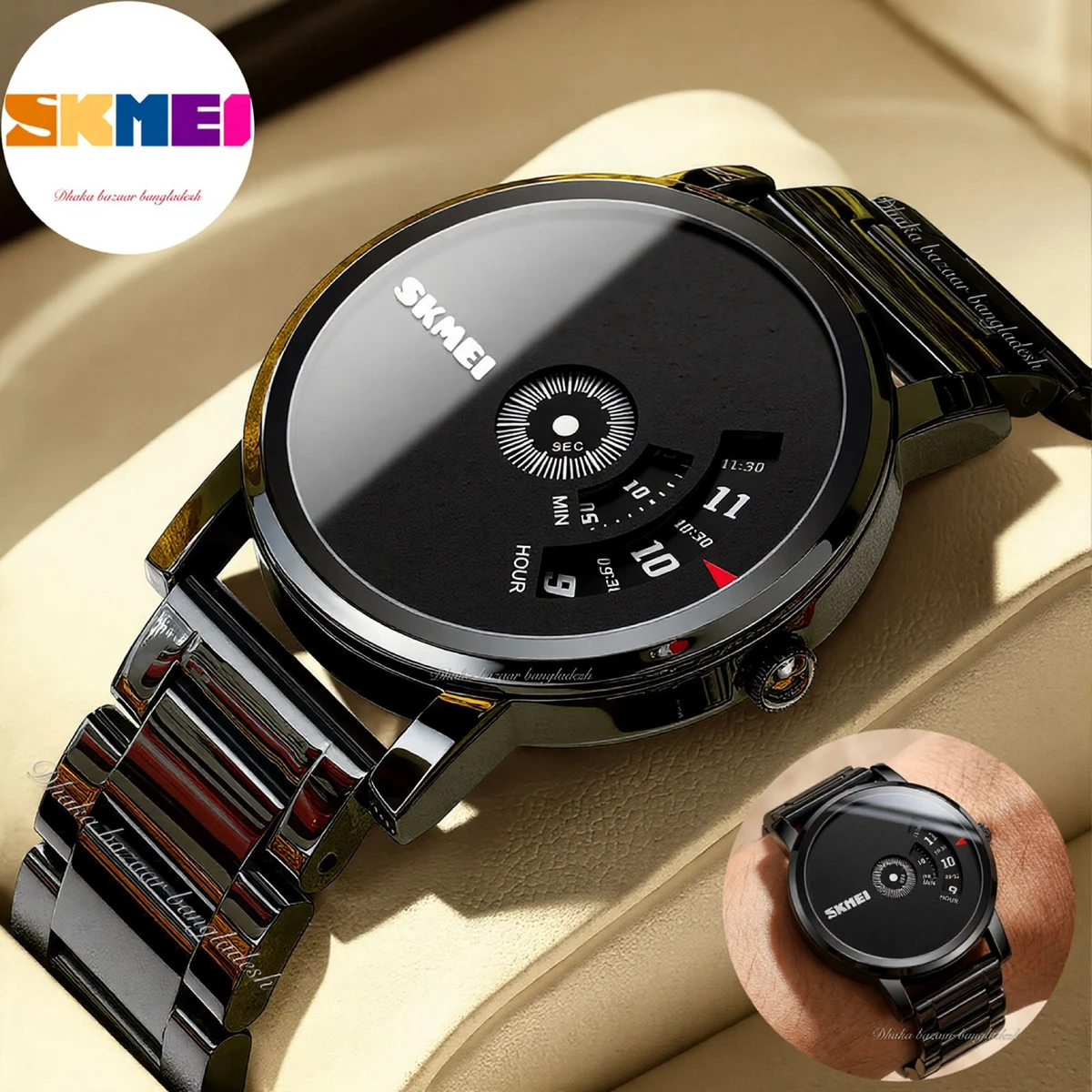 CHAKA 12 নতুন ডিজাইনের পুরুষদের জন্য ঘড়ি BLACK