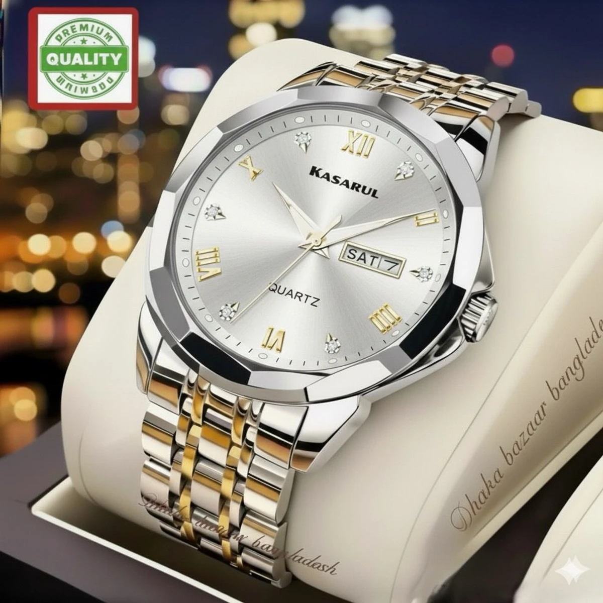 KASARULZ NEXT নতুন ডিজাইনের পুরুষদের জন্য ঘড়ি BSILVER GOLDEN WHITE