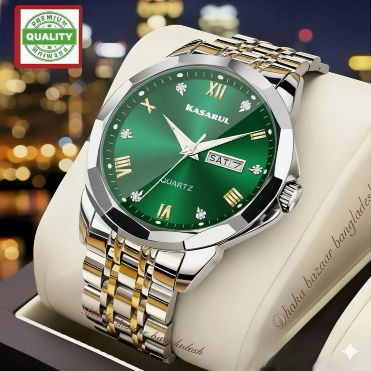 KASARULZ NEXT নতুন ডিজাইনের পুরুষদের জন্য ঘড়ি BSILVER GOLDEN GREEN