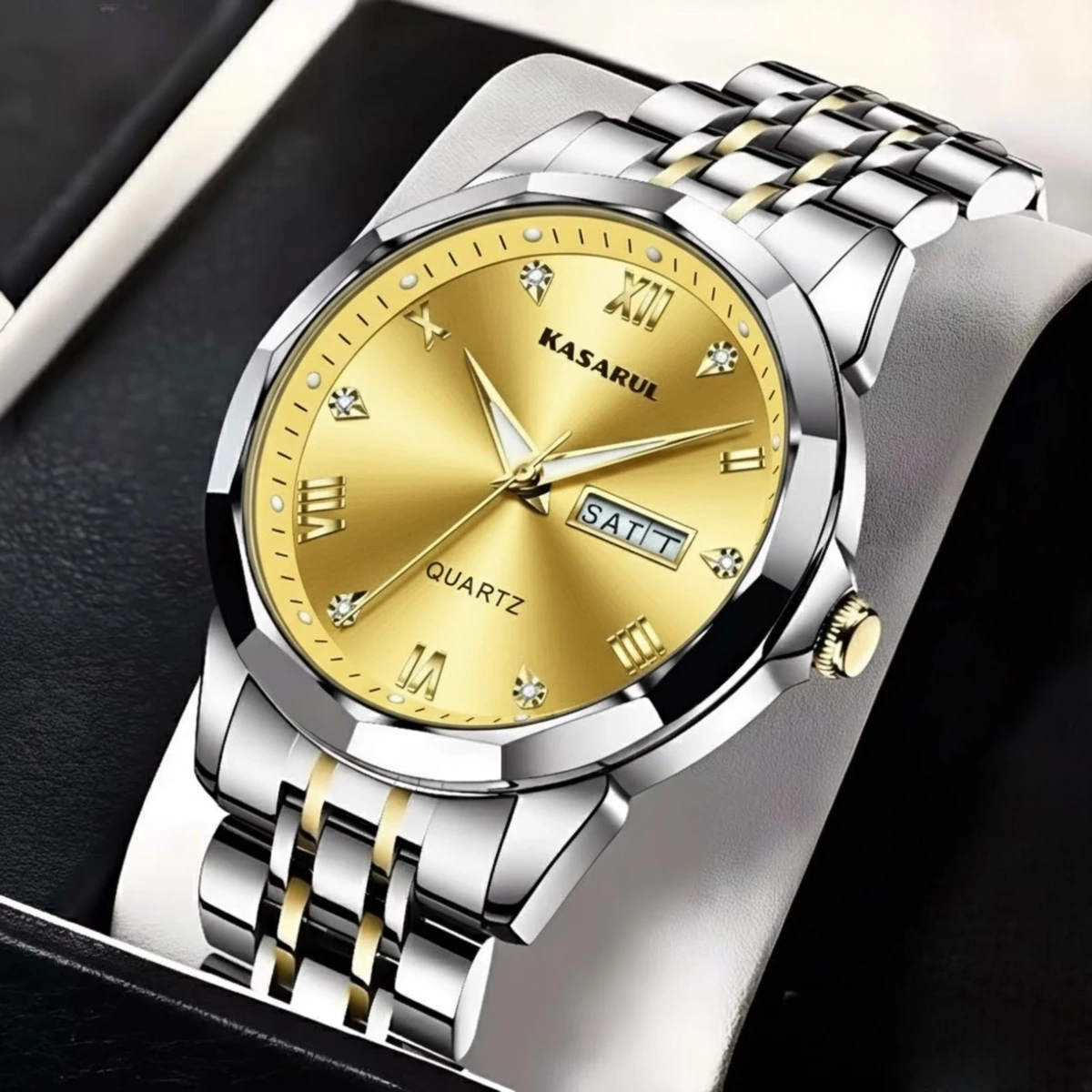 KASARULSZ KAZ  নতুন ডিজাইনের পুরুষদের জন্য ঘড়ি BSILVER GOLDEN GOLDEN