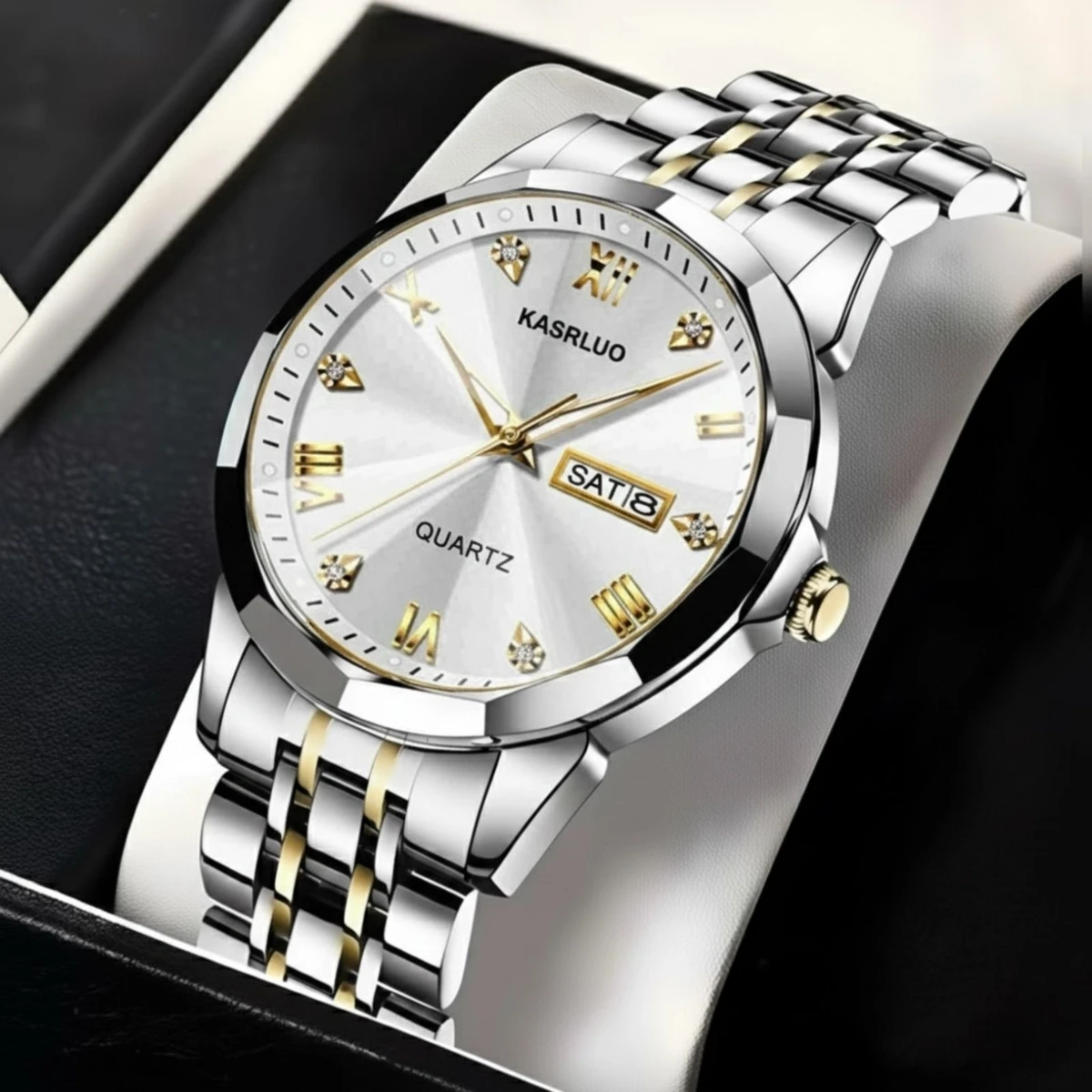 KASARULSZ KAZ  নতুন ডিজাইনের পুরুষদের জন্য ঘড়ি BSILVER GOLDEN WHITE
