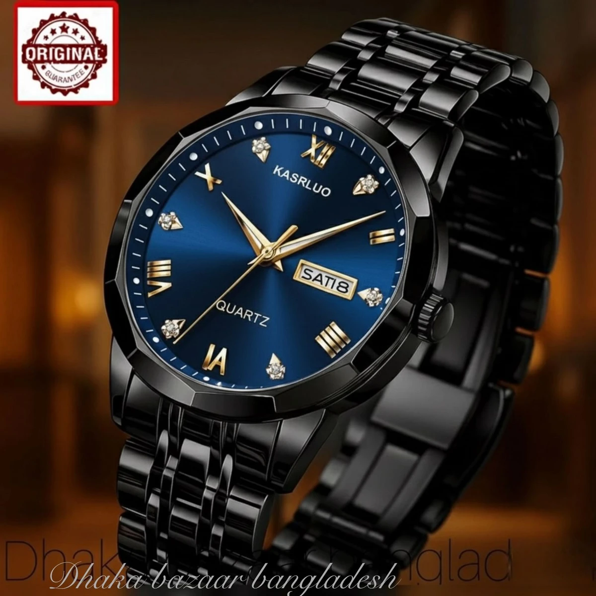 KAS MAN নতুন ডিজাইনের পুরুষদের জন্য ঘড়ি BLACK BLUE