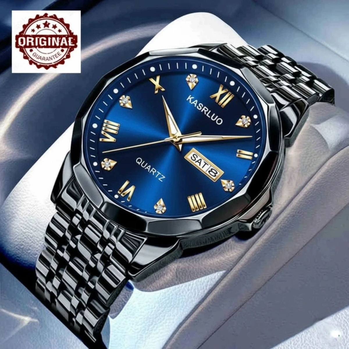 KAS MAN নতুন ডিজাইনের পুরুষদের জন্য ঘড়ি BLACK BLUE