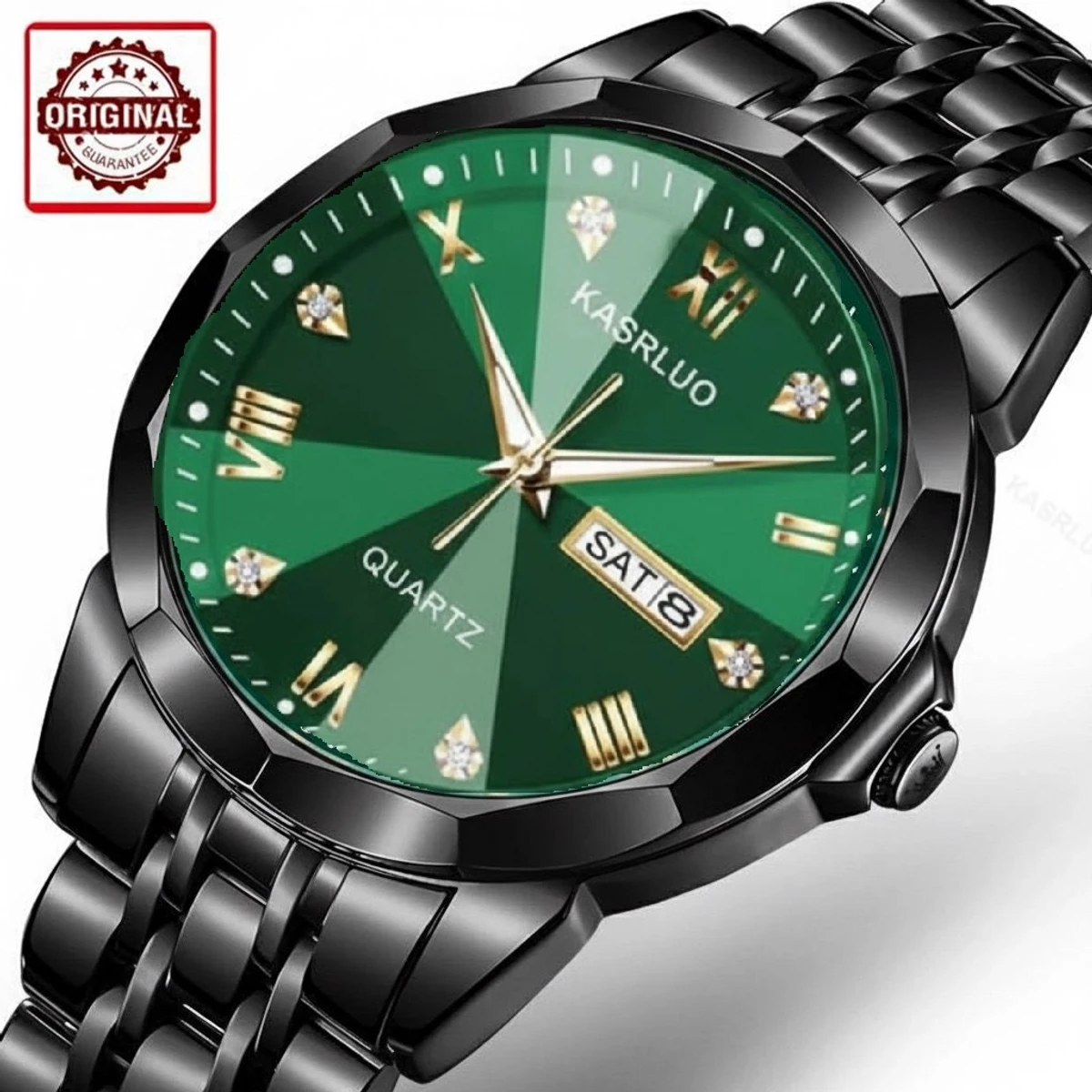 KASARUL PLUS নতুন ডিজাইনের পুরুষদের জন্য ঘড়ি BLACK GREEN