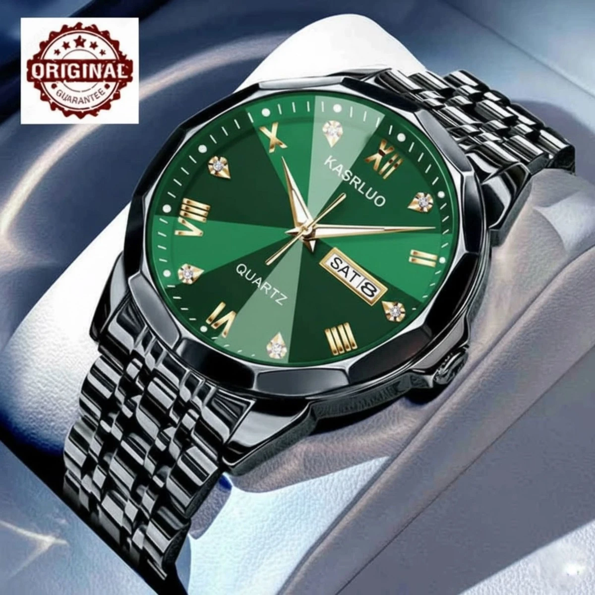 KASARUL PLUS নতুন ডিজাইনের পুরুষদের জন্য ঘড়ি BLACK GREEN