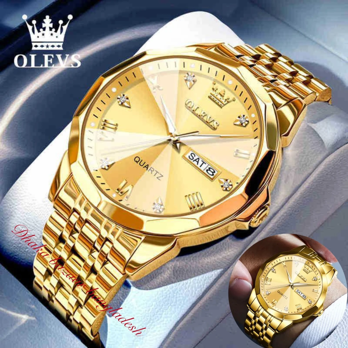 OliveZ  NEXT নতুন ডিজাইনের পুরুষদের জন্য ঘড়ি GOLDEN