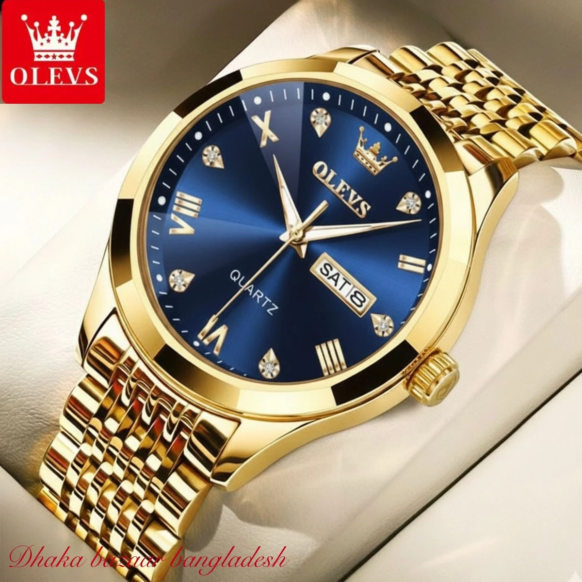 OliveZ  NEXT নতুন ডিজাইনের পুরুষদের জন্য ঘড়ি GOLDEN BLUE