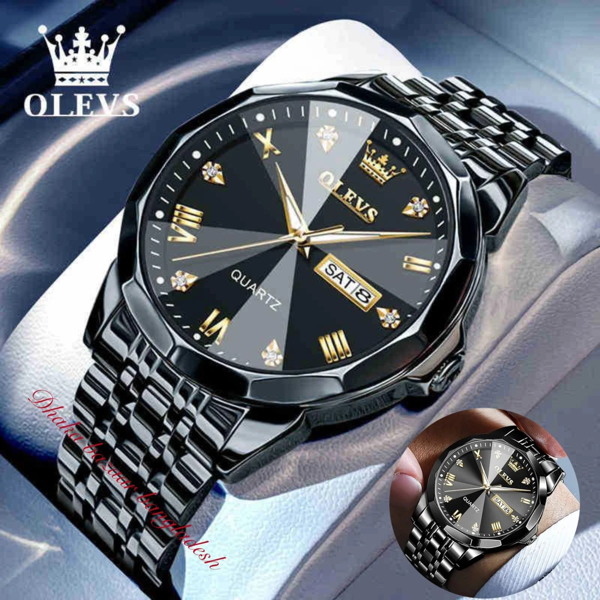 OliveZ NEXT  নতুন ডিজাইনের পুরুষদের জন্য ঘড়ি BLACK