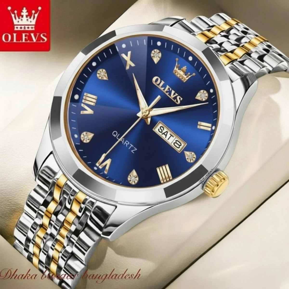 OliveZ NEXT  নতুন ডিজাইনের পুরুষদের জন্য ঘড়ি BSILVER GOLDEN BLUE