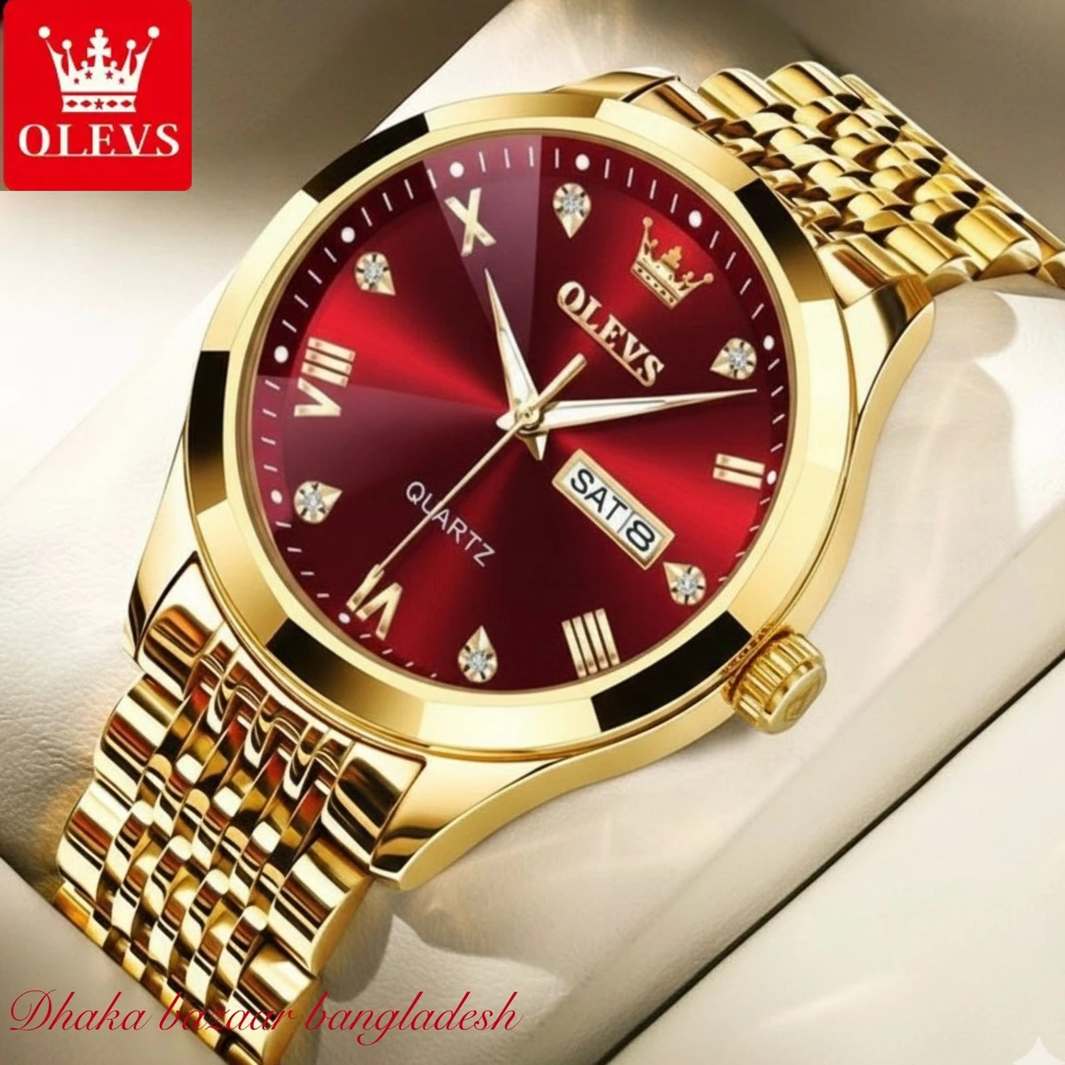 OliveZ NEXT নতুন ডিজাইনের পুরুষদের জন্য ঘড়ি GOLDEN RED