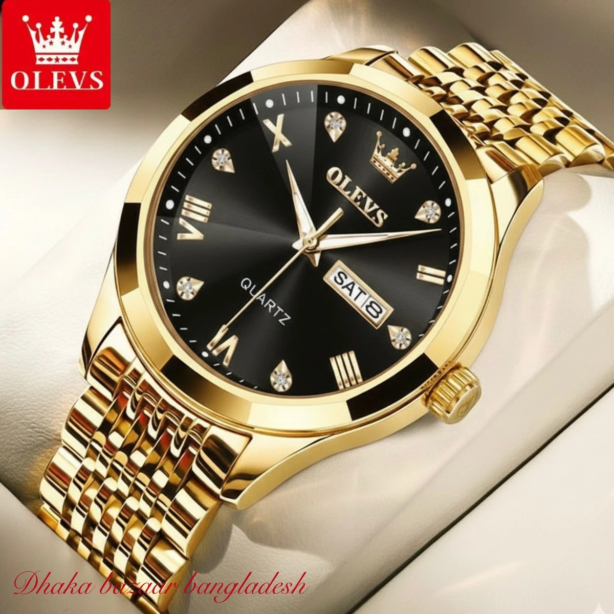 OliveZ NEXT নতুন ডিজাইনের পুরুষদের জন্য ঘড়ি GOLDEN BLACK