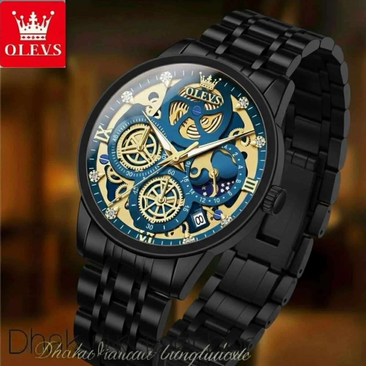 3352 OliveZ নতুন ডিজাইনের পুরুষদের জন্য ঘড়ি BLACK BLUE