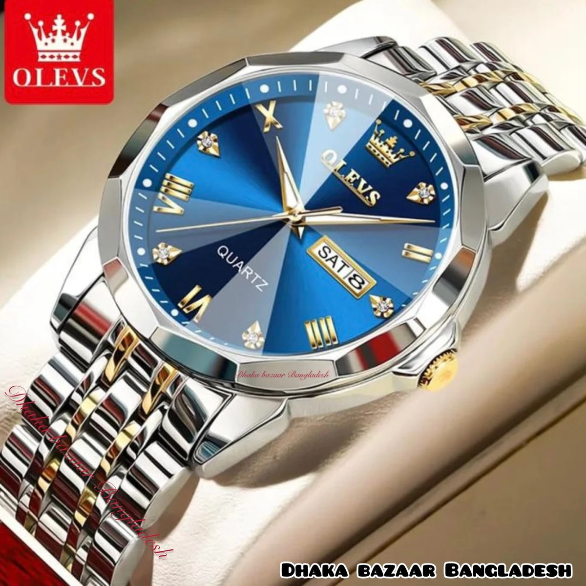 KAS MAN নতুন ডিজাইনের পুরুষদের জন্য ঘড়ি SILVER GOLDEN BLUE