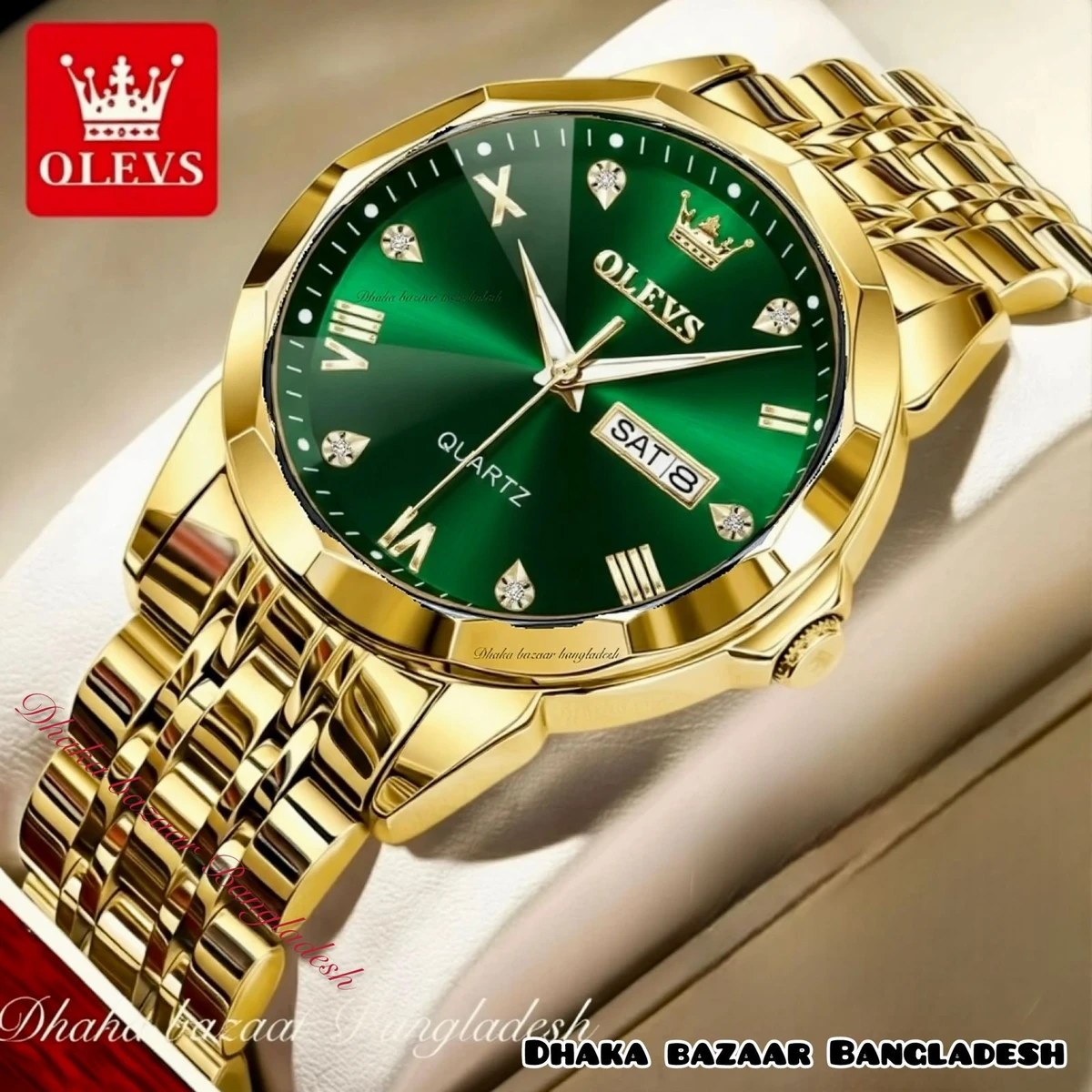 KAS MAN নতুন ডিজাইনের পুরুষদের জন্য ঘড়ি GOLDEN GREEN