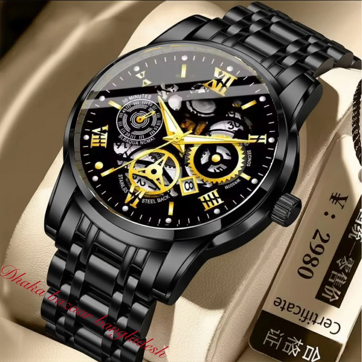 পুরুষের জন্য CM220 নন মেকানিক্যাল ওয়াটার প্রুফ ঘড়ি BLACK NEW