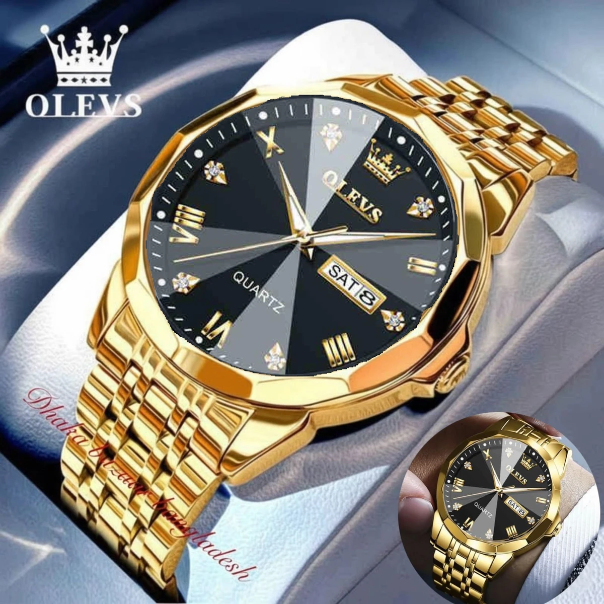 OliveZ NEXT নতুন ডিজাইনের পুরুষদের জন্য ঘড়ি GOLDEN BLACK