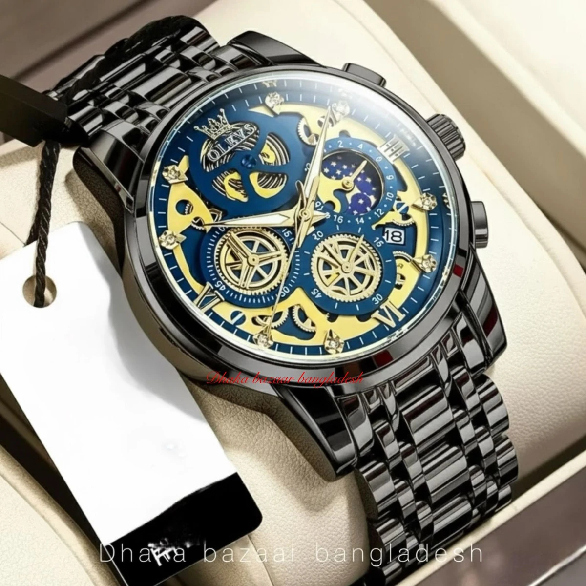 3352 OliveZ নতুন ডিজাইনের পুরুষদের জন্য ঘড়ি  BLACK BLUE