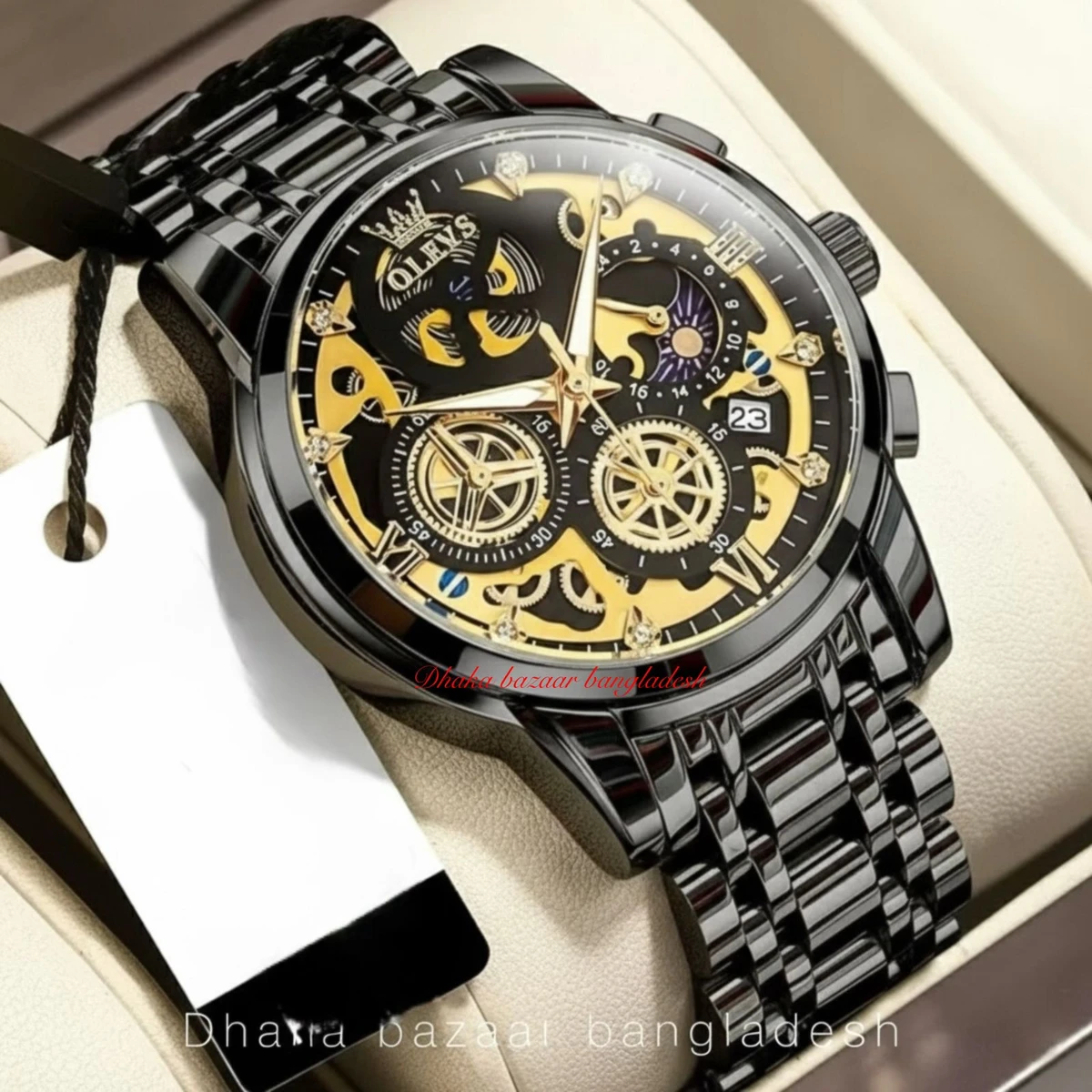 3352 OliveZ নতুন ডিজাইনের পুরুষদের জন্য ঘড়ি BLACK