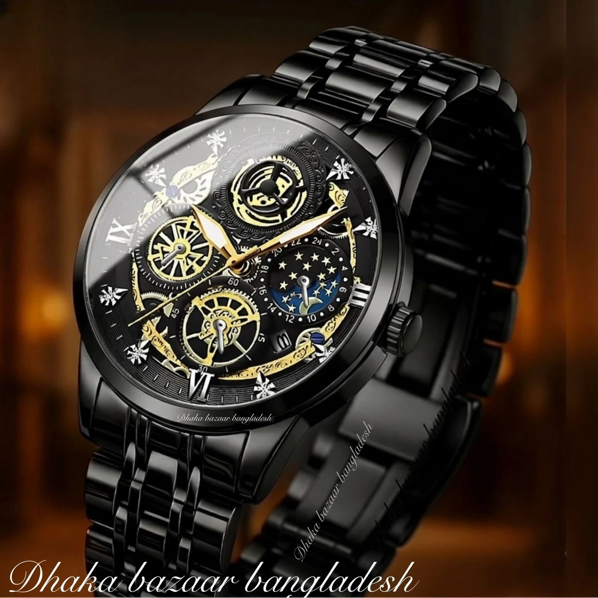3352 OliveZ নতুন ডিজাইনের পুরুষদের জন্য ঘড়ি BLACK NEW