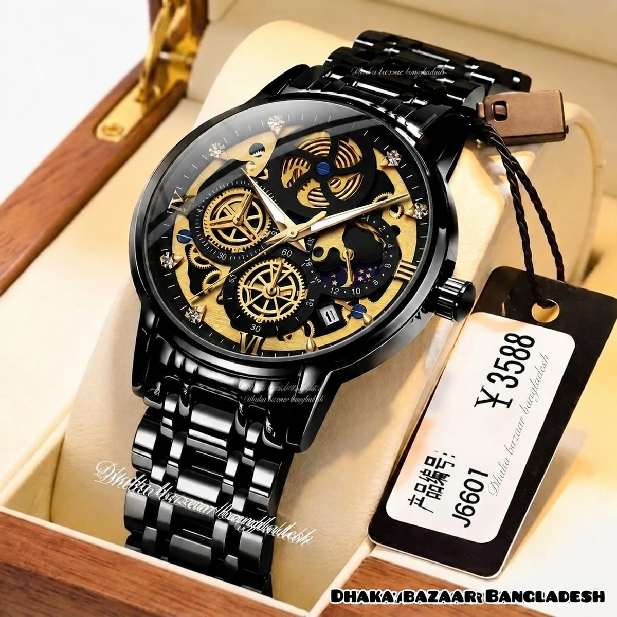 3352 OliveZ নতুন ডিজাইনের পুরুষদের জন্য ঘড়ি BLACK NEW