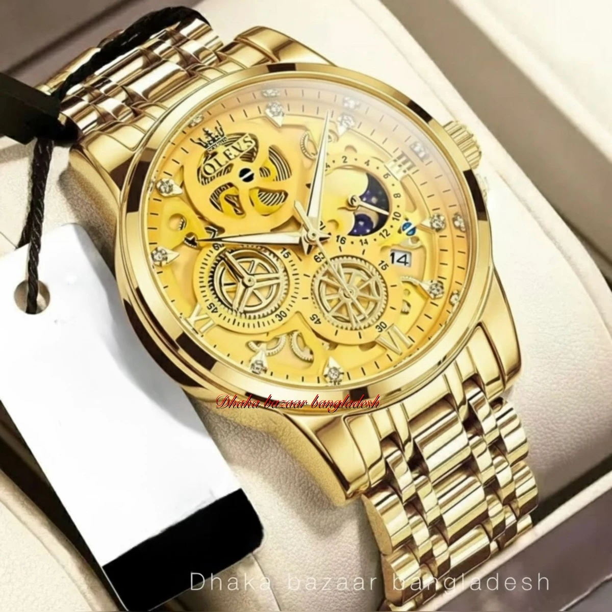 3352 OliveZ নতুন ডিজাইনের পুরুষদের জন্য ঘড়ি FULL GOLDEN