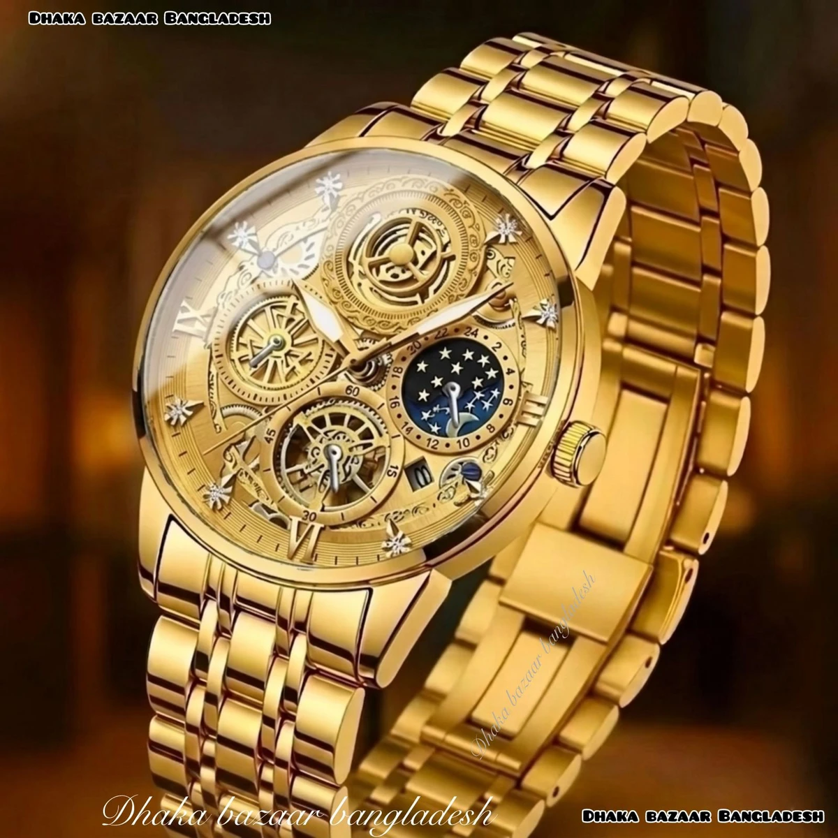 3352 OliveZ নতুন ডিজাইনের পুরুষদের জন্য ঘড়ি FULL GOLDEN