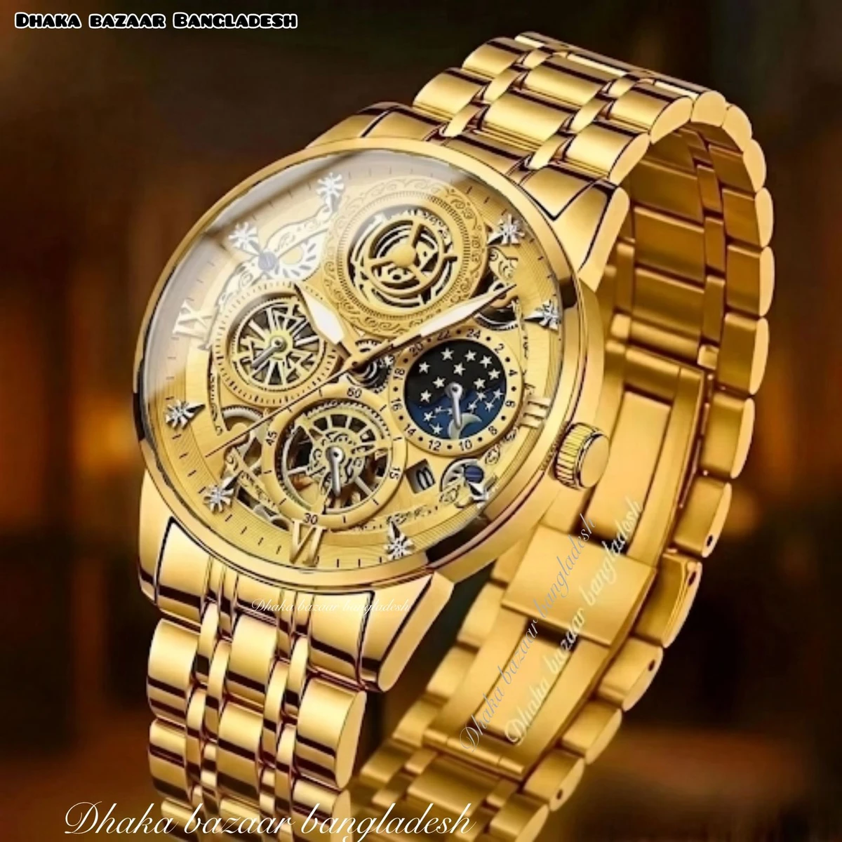 3352 OliveZ নতুন ডিজাইনের পুরুষদের জন্য ঘড়ি FULL GOLDEN