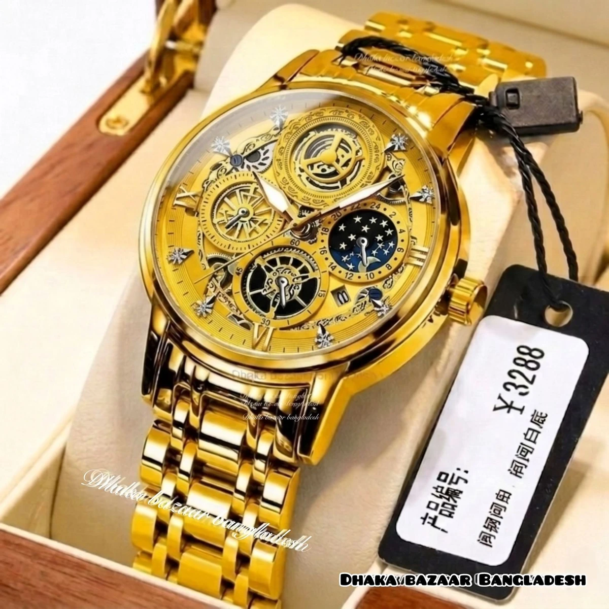3352 OliveZ নতুন ডিজাইনের পুরুষদের জন্য ঘড়ি FULL GOLDEN