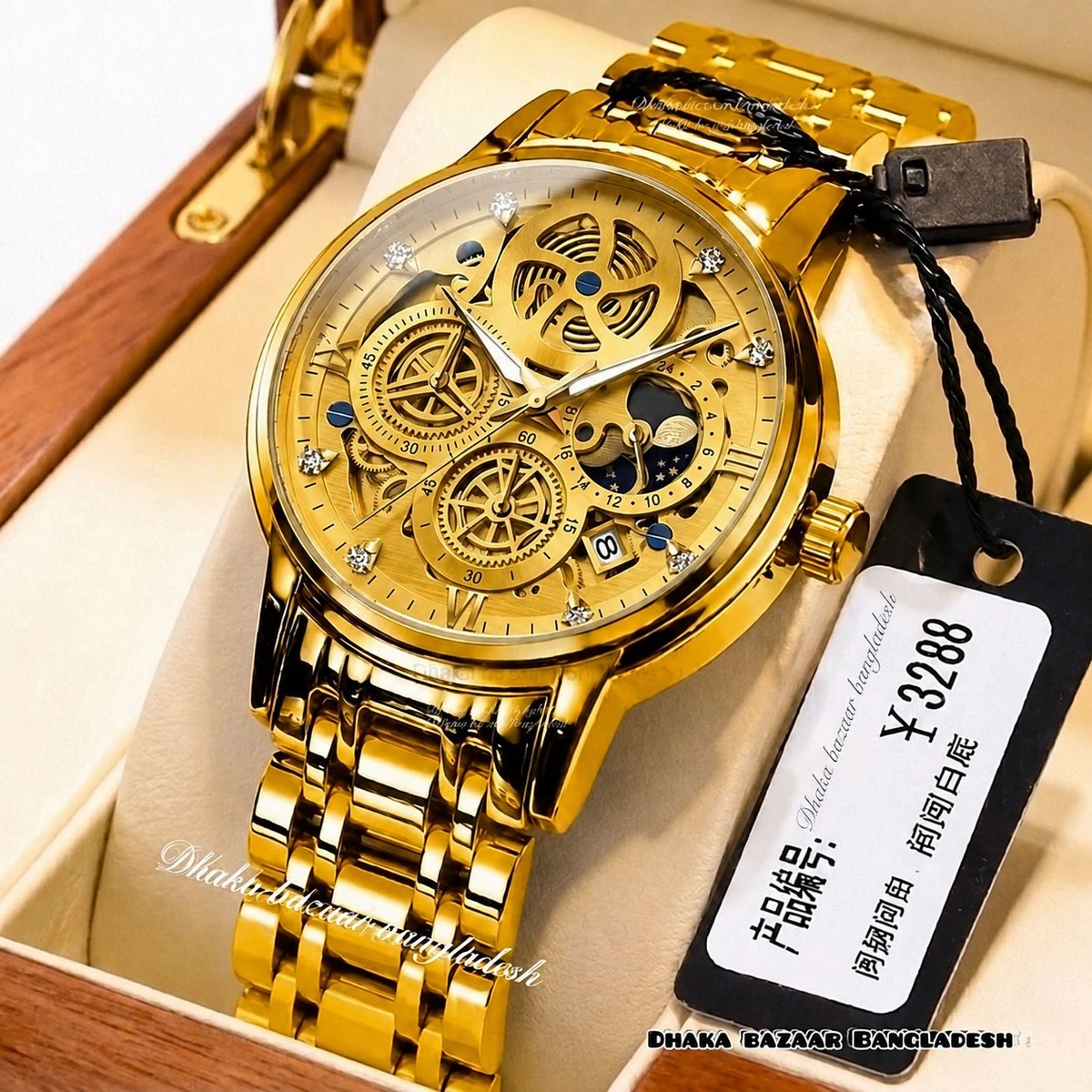3352 OliveZ নতুন ডিজাইনের পুরুষদের জন্য ঘড়ি FULL GOLDEN