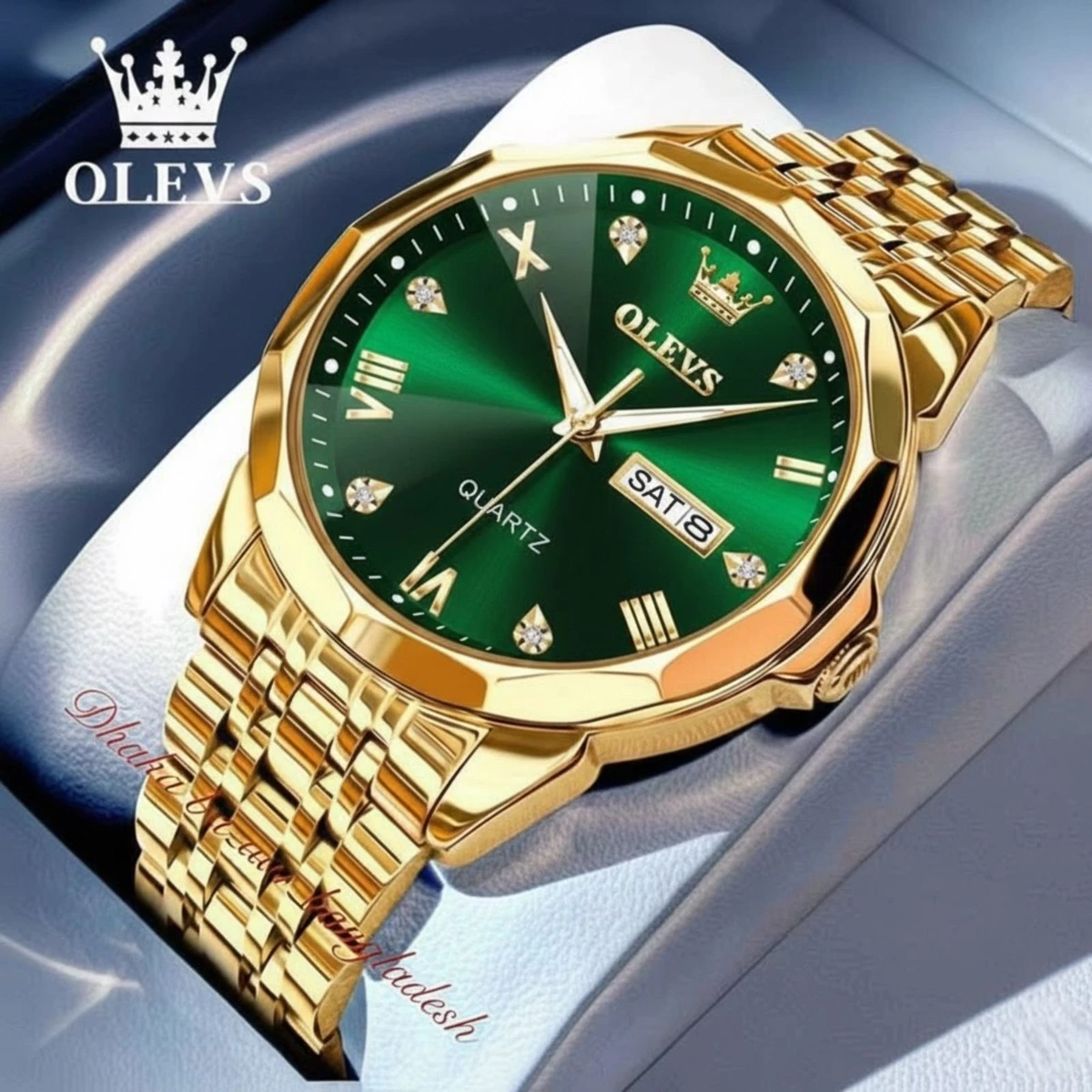 OliveZ 15 নতুন ডিজাইনের পুরুষদের জন্য ঘড়ি GOLDEN GREEN