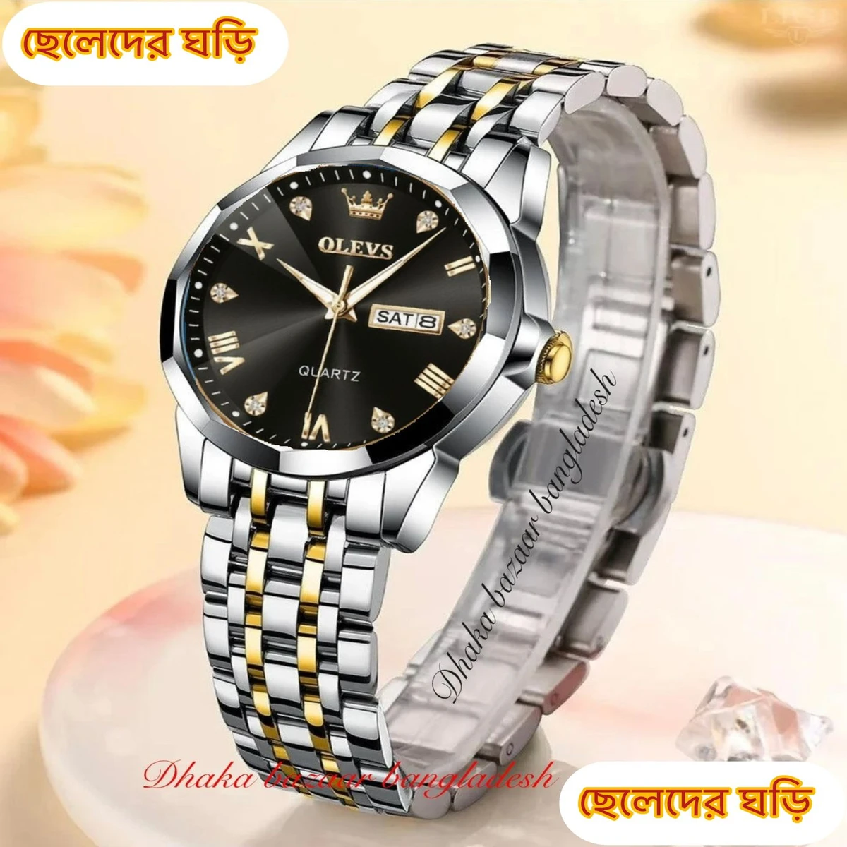 OliveZ 15 নতুন ডিজাইনের পুরুষদের জন্য ঘড়ি BSILVER GOLDEN BLACK