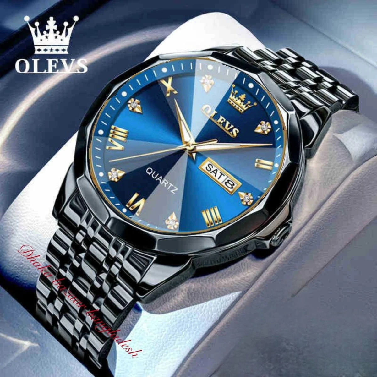 OliveZ 15 নতুন ডিজাইনের পুরুষদের জন্য ঘড়ি BLACK BLUE