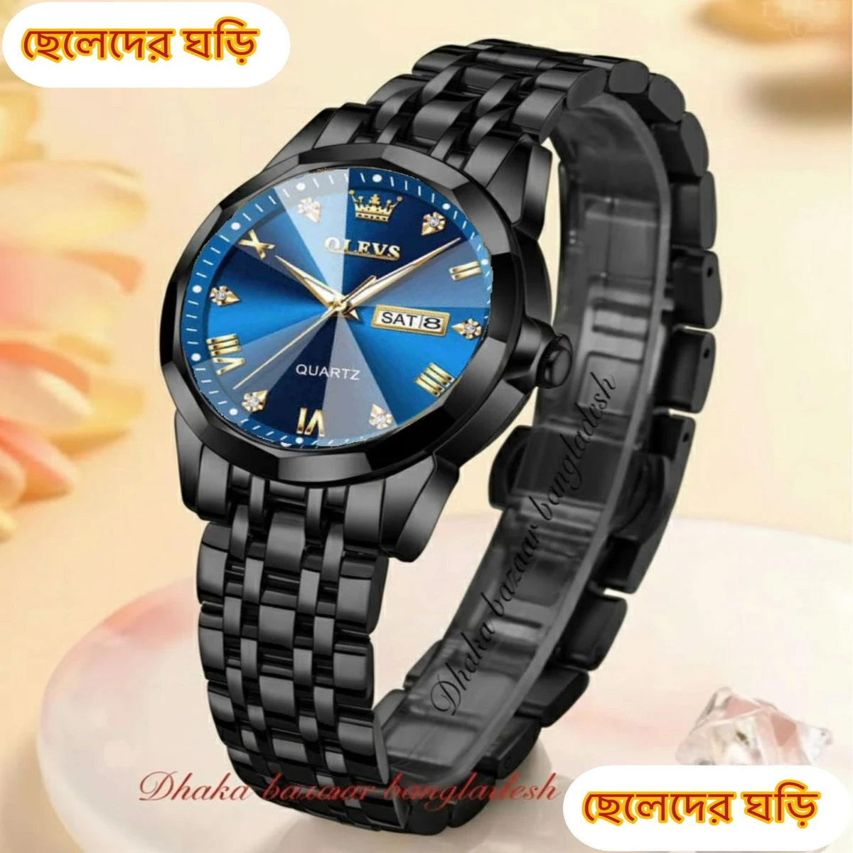 OliveZ 15 নতুন ডিজাইনের পুরুষদের জন্য ঘড়ি BLACK BLUE