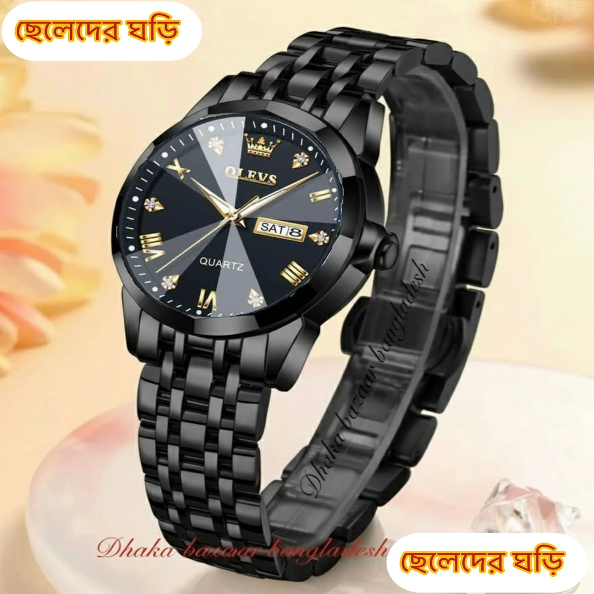 OliveZ 15 নতুন ডিজাইনের পুরুষদের জন্য ঘড়ি BLACK