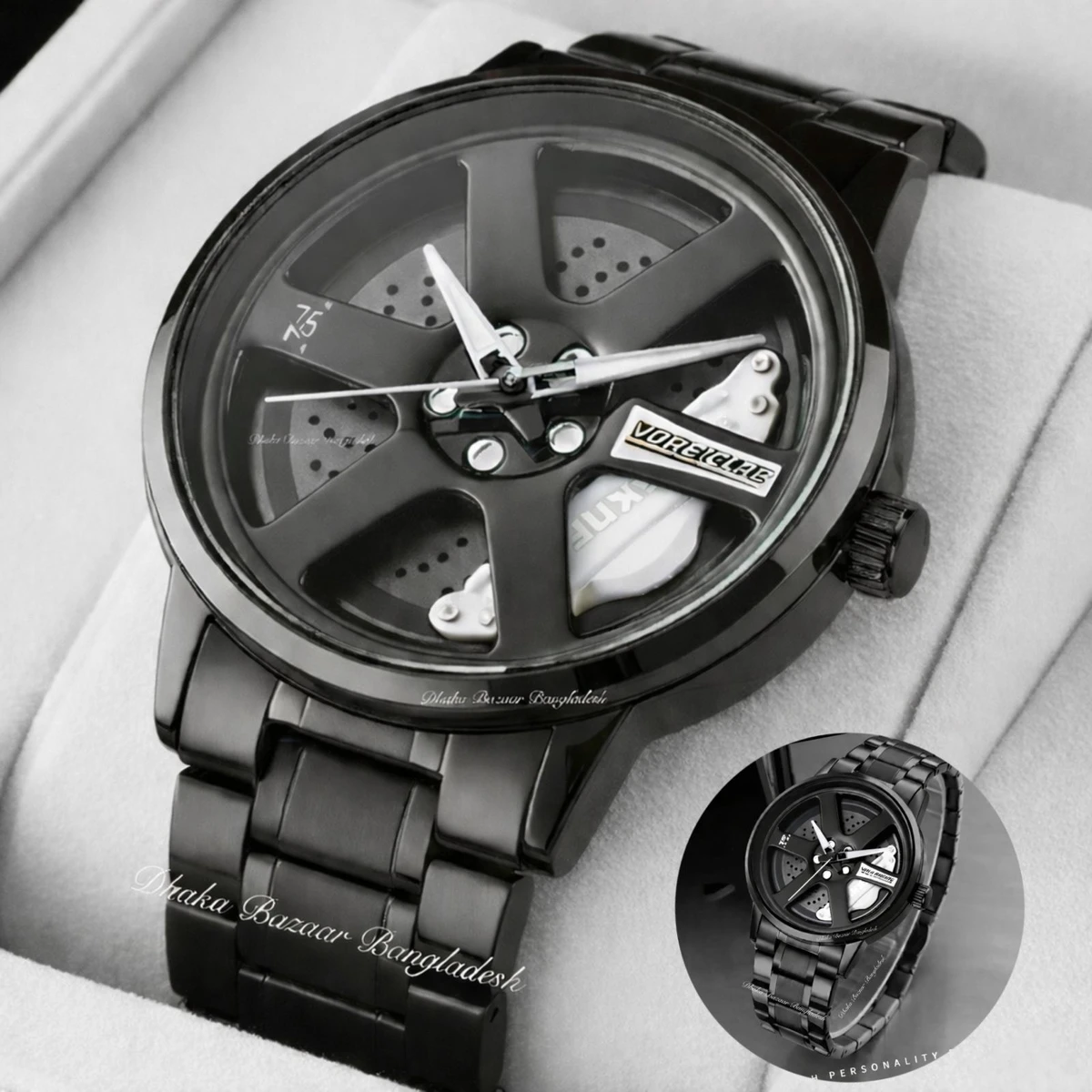 CHORKI 1010 নতুন ডিজাইনের পুরুষদের জন্য ঘড়ি BLACK WHITE