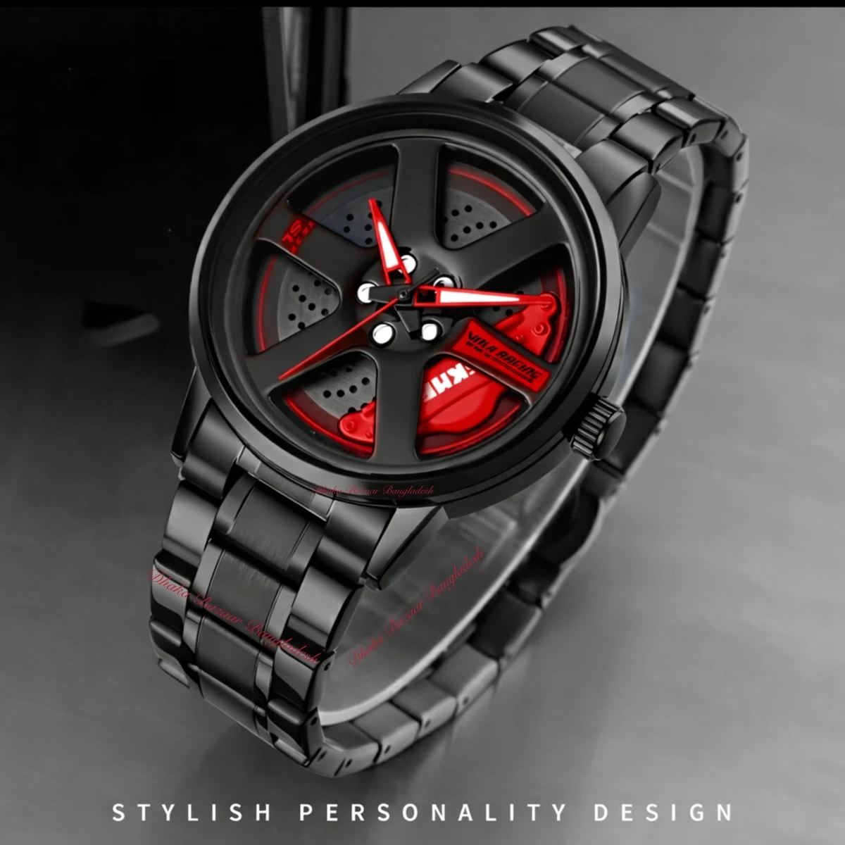 CHORKI 1010 নতুন ডিজাইনের পুরুষদের জন্য ঘড়ি BLACK RED