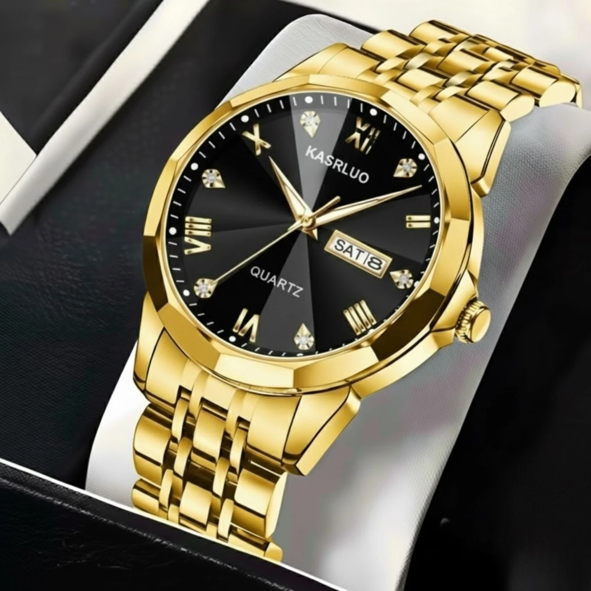 KASARULSZ KAZ নতুন ডিজাইনের পুরুষদের জন্য ঘড়ি GOLDEN BLACK