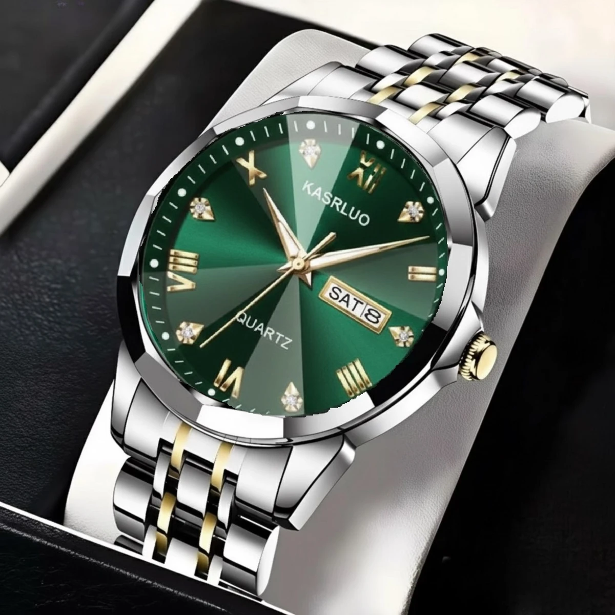 KASARULSZ KAZ নতুন ডিজাইনের পুরুষদের জন্য ঘড়ি SILVER GOLDEN  GREEN