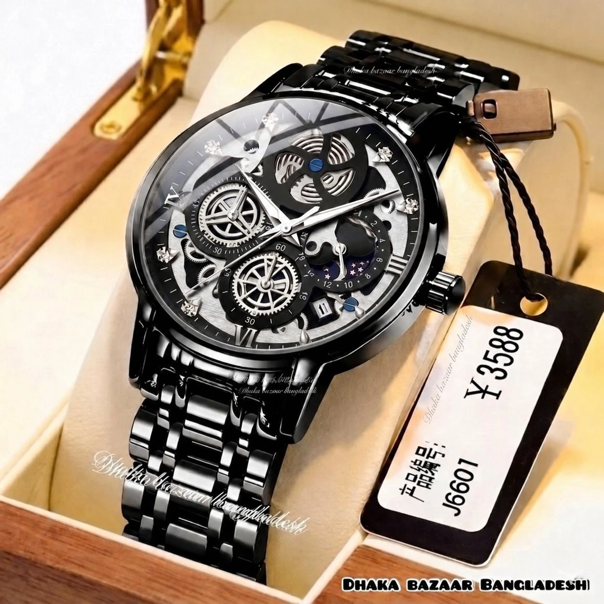 3352 OliveZ নতুন ডিজাইনের পুরুষদের জন্য ঘড়ি BLACK