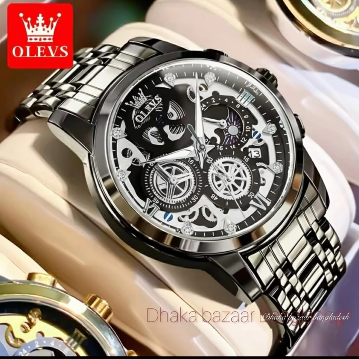 3352 OliveZ নতুন ডিজাইনের পুরুষদের জন্য ঘড়ি BLACK