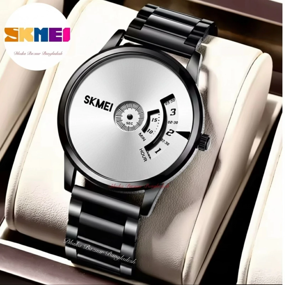 CHAKA 12 নতুন ডিজাইনের পুরুষদের জন্য ঘড়ি BLACK SILVER