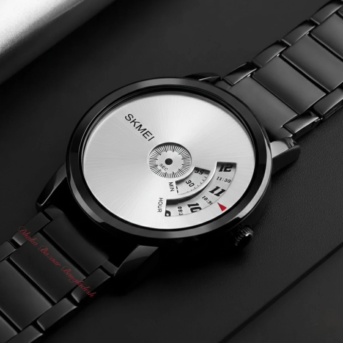 CHAKA 12 নতুন ডিজাইনের পুরুষদের জন্য ঘড়ি BLACK SILVER