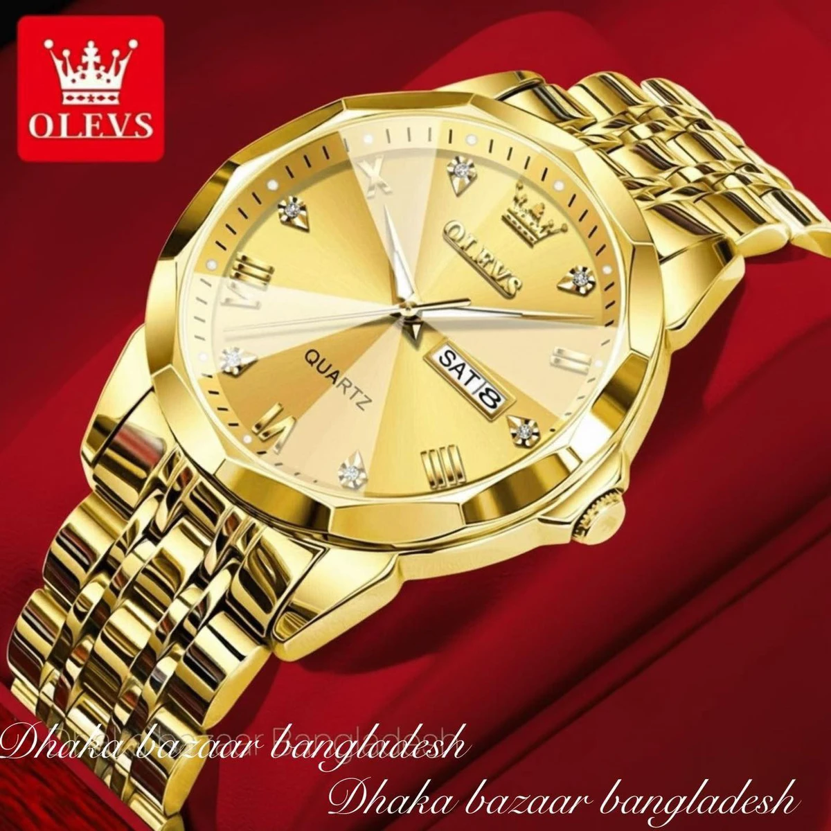 OliveZ নতুন ডিজাইনের পুরুষদের জন্য ঘড়ি FULL GOLDEN