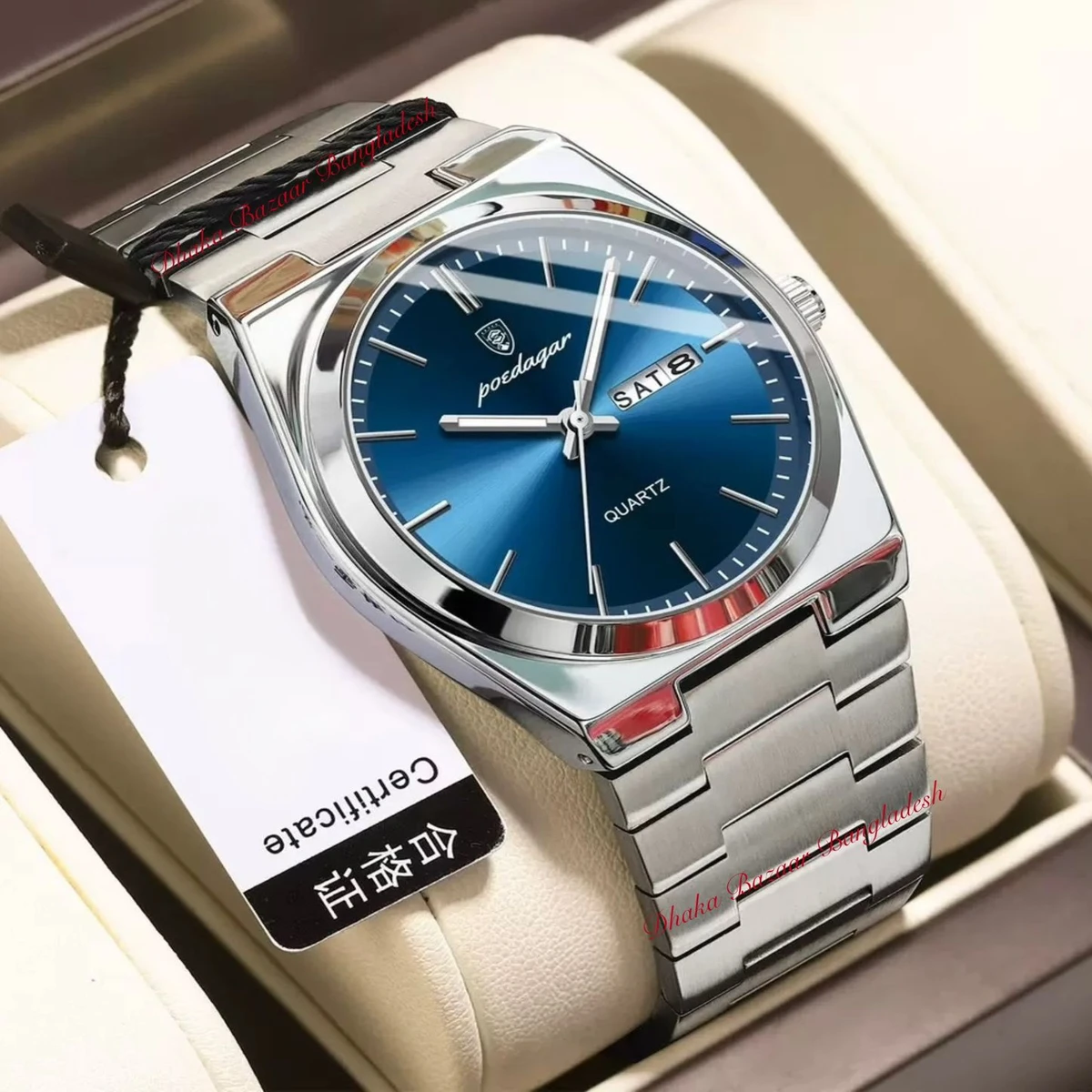 PEODAGOR 9030 নতুন ডিজাইনের পুরুষদের জন্য ঘড়ি SILVER BLUE