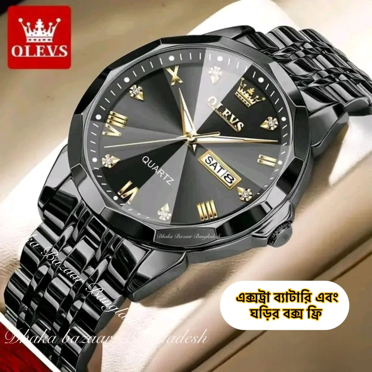 OLIVSZ PREMUIM নতুন ডিজাইনের পুরুষদের জন্য ঘড়ি BLACK