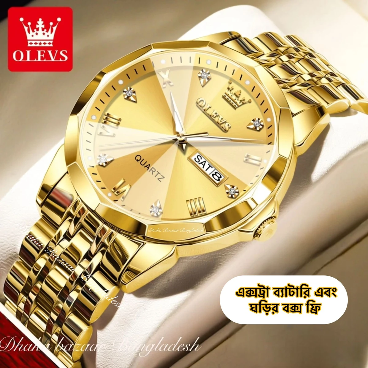 OLIVSZ PREMUIM নতুন ডিজাইনের পুরুষদের জন্য ঘড়ি GOLDEN